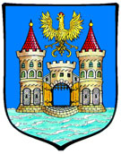 Urzędowa wersja herbu Miasta Cieszyna zatwierdzona przez Radę Miejską w 1996 r.